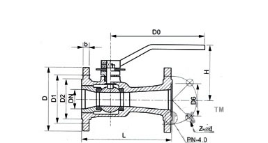 QJ41M不銹鋼高溫球閥結構圖