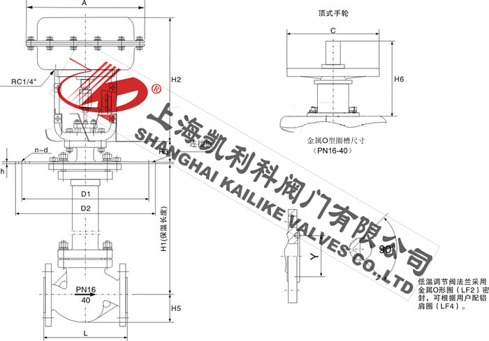ZJHP、ZJHM氣動低溫調節閥外形結構圖